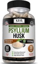 Kaya Naturals Psyllium Husk Capsules - 60 Kont | High Fiber Supplement | Digestive Health & Regularity | Gluten-Free, Non-GMOMO