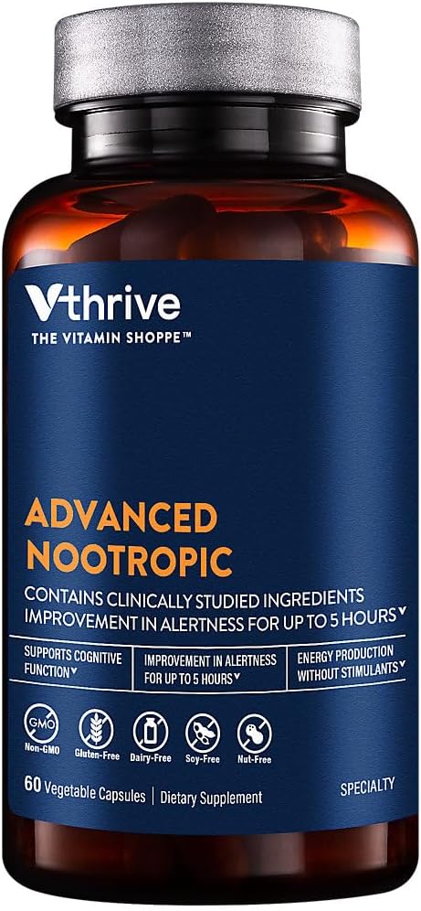 Προηγμένη Nootropic Formula - Υποστηρίζει Γνωστική Υγεία & Εγκεφαλική λειτουργία (60 κάψουλες χορτοφάγων)
