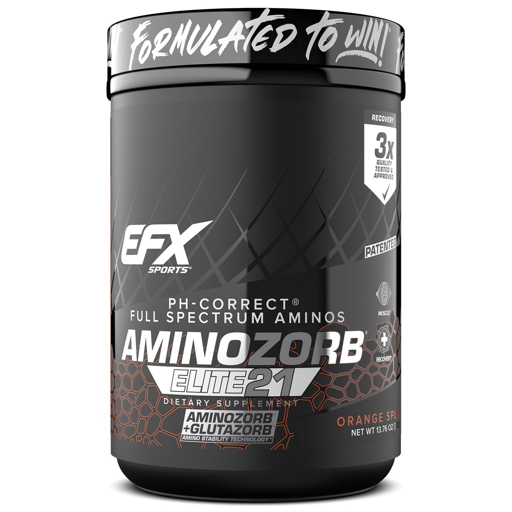 EFX Sports replicazorb Elite 21 | PH-Correct, Full Spectrumass + Glutamine | Essential & Non Essentials | Zero Sugars | 30 Hizmet (Orange Outlet)