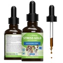 Pet Wellbeing Stress Gold for Dogs - Vet-Formulated Socational Canine Stress Support - Fast-Acting Car Travel, Storms, Vet Visits - Ολιστική Σκύλος Herbal Blend - Υγρή Υποστήριξη 2 oz (59ml)