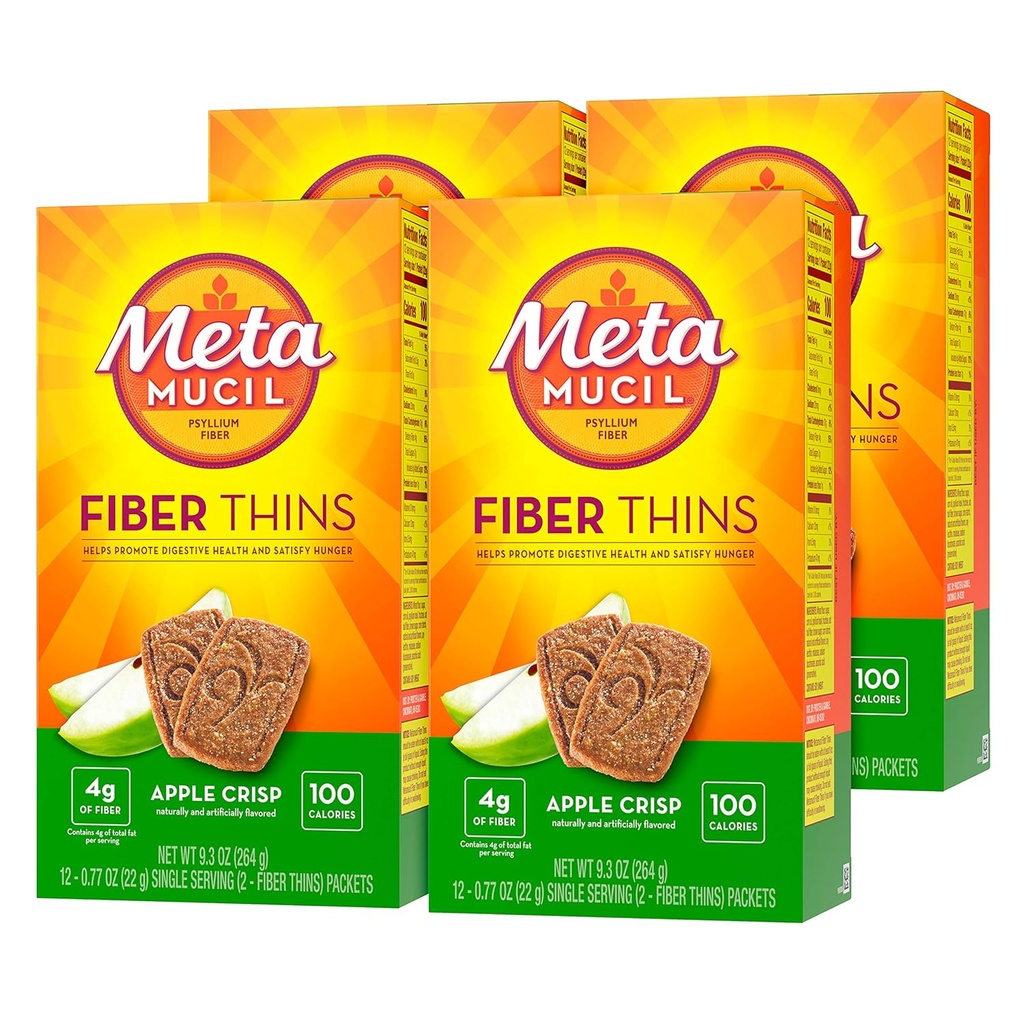 Metamucil Apple Crisp Flavored Fiber İnces Diyetsel Fiber Supplement with Psyllium Husk, 9.3 Ounce, 4