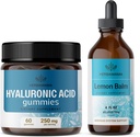 HERBAMAMA Hyaluronic Acid ve Lemon Balm Kit - 250 mg Hyaluronik Asit Gummies & Lemon Balm Leaf 4 fl oz - Vegan, Non-GMO, Alkol-Free - 2 Pack