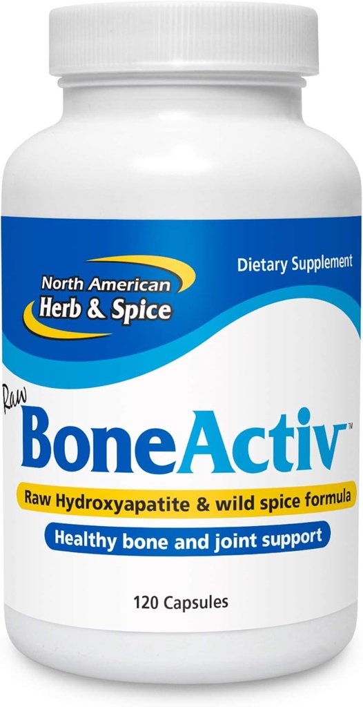 NORTH AMERICAN HERB & SPICE BoneActiv - 120 Capsules - Bone & Joint Support - MCHA, Sage, Rosemary, Oreganol P73 Oregano Oil - Non-GMO - 30 Servisler