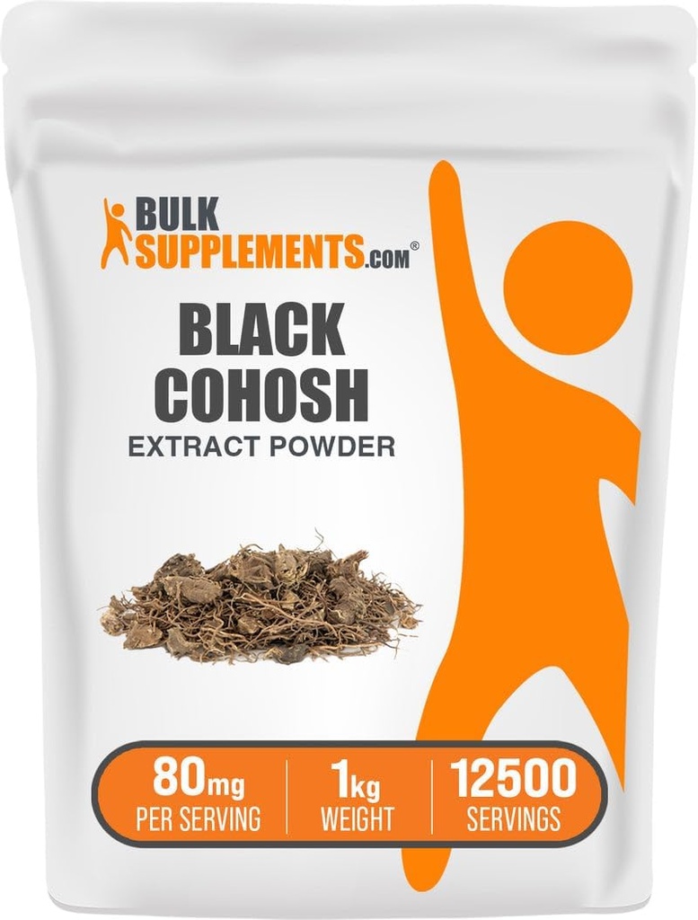 BulkSupplements.com Black Cohosh Extract Powder - from Black Cohosh Root, Herbal Supplement - Vegan & Gluten Free, 80mg per Serving, 1kg (2.2 lbs) (Pack of 1)