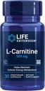 Life Extension L-Carnitine – 500 mg, Enerji Supplement, Memory Supplement – Free Form Platinum Acid, Nitrik Çimento Desteği, Sağlıklı Kan basıncı – Gluten-Free, Non-GMO, Vegetarian – 30 Capsules