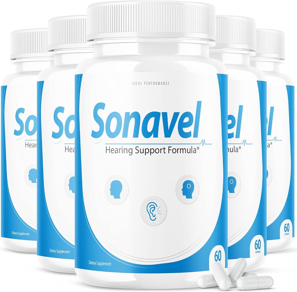 IDEAL PERFORMANCE (5 Pack) Sonavel Support Formula Tinnitus Pills Supplement (300 Capsules)