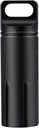 SHD Outdoor EDC Pill Box Container,Black Aluminum Alloy Single Chamber Capsule Waterproof Pill Holder Case for Hiking Camping