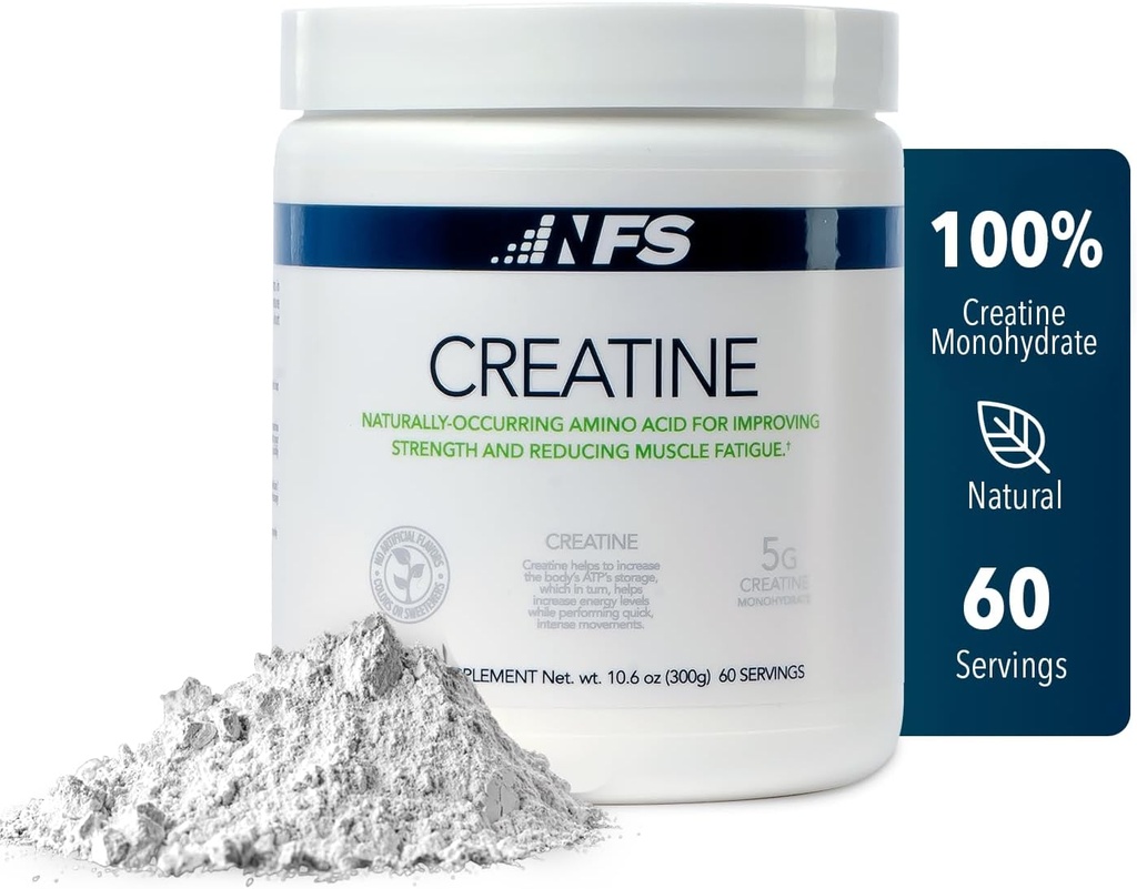 NF Sports Create Energy Protein Powder, Unflavored Protein Powder for Muscle Recovery & Strength, Sports Drink Powder, Dietary Supplement, No Artificial Flavors (300g, 60 Servings)
