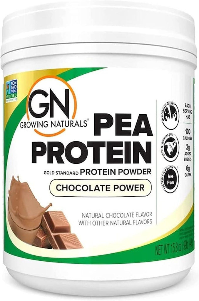 Doğals Raw Pea Protein Tozu, Vegan Plant Temel Protein, BCAA, Low-Carb, Low-Sugar, Chocolate Power, 1 Pound (Pazar 1)