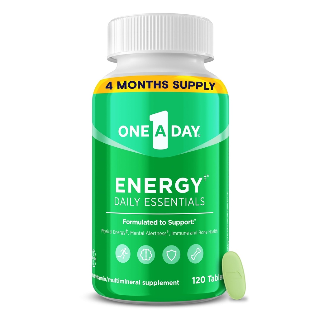 Bir Gün Enerji Daily Essentials Multivitamin, Enerji Ruh Uyarısını Desteklemek için Enerji Supplement ve A C, D, E, çinko ve Caffeine ile Immune Health