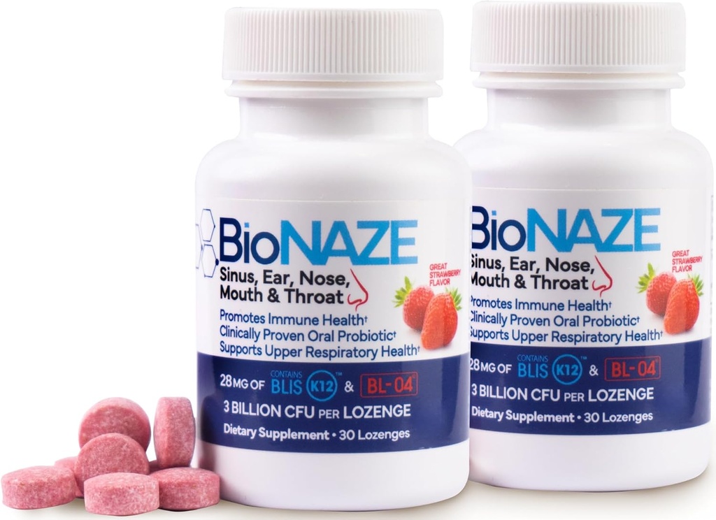 Από του στόματος προβιοτικό BLIS K12 & BL-04 για Sinus, Tonsil Stones, Bad Breath, Post Nasal Drip, Throat & Mouth. Βελτίωση της υγείας του ανώτερου αναπνευστικού με κλινικά αποδεδειγμένα προβιοτικά από το στόμα (2 Pack)