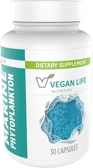 Vegan Yaşam Beslenme - Deniz Phytoplankton Capsules - Gluten-Free, Vegan ve Non-GMO Diyetsel Supplement with Alfa 3 CMP to Support Cellular Health, Energy, & Vitality - 30 Capsules - Gluten-Free, Vegan and Non-GMO Diyetary Supplement with Alfa 3 CMP to Support Cellular Health, Energy, & Vitality - 30 Capsules -