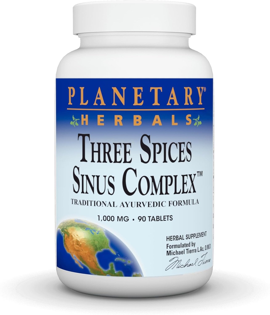 Πλανητικά βότανα Τρία δισκία υποστήριξης Spices Sinus, 90 Count
