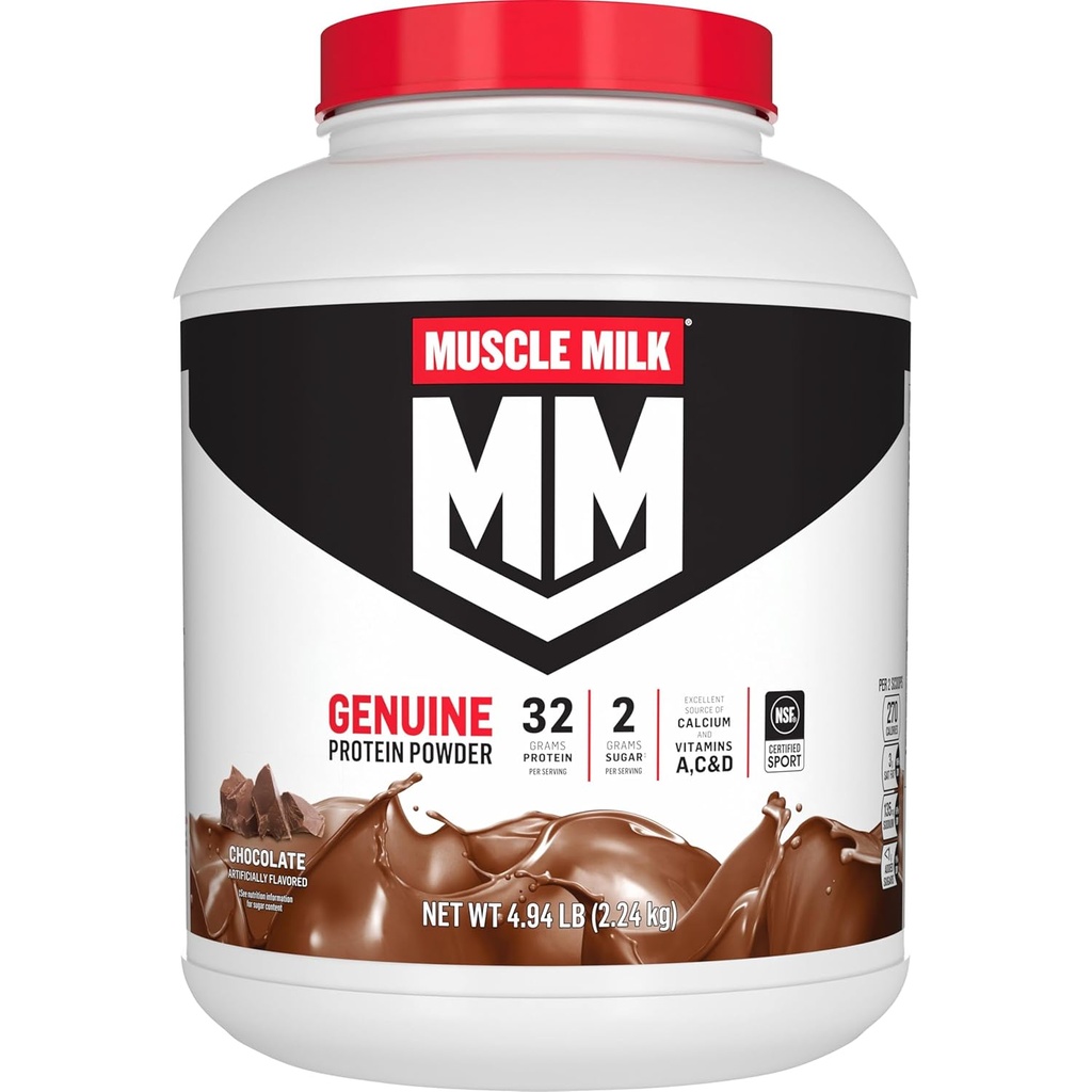 Kas Süt Gerçek Protein Toz, Çikolata, 4.94 Pound, 32 Hizmet, 32g Protein, 2g Sugar, Kalsiyum, Vitaminler A, C & D, NSF Spor için Onaylandı, Energize Snack, Ambalaj Vary
