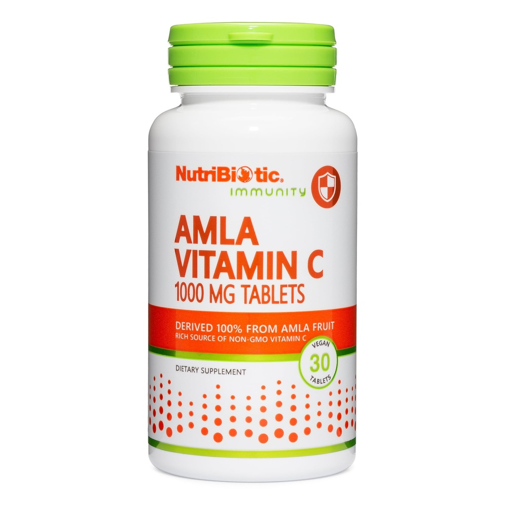NutriBiotic Amla Vitamin C, 30 Tabs | No-GMO'nun Zengin Kaynağı, Antioksi ve Collagen Desteği için Doğal Vitamin C | Hint Gooseberry'den% 100 | Vegan & Gluten Free