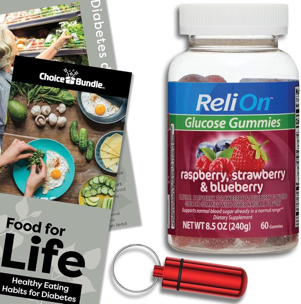 Seçenek Sche Glucose Gummies Berry Flavor Gummy Diyetary Supplement 60ct, Life Guide & Port Pill Konteyner (3 Madde) için Gıda içerir!