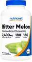 Nutricost Πικρό Μελόνι 600mg (2.400mg Ισοδύναμο), 180 Κάψουλες - Χωρίς γλουτένη, Μη ΓΤΟ