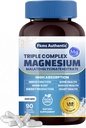 Triple Complex Supplement 300 mg | 3 in 1, Magnezyum Glycinate, Malate, ve Citrate | Vegan, Non-GMO | High Abors | 90 Capsules