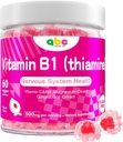 B1 Vitamin Gummies Chewable Thiamine 500 mg & Vitamin B3 & Vitamin C,Sugar Ücretsiz - GMO,Vegan,Doğal Peach Flavor - Thiamine B1 Supplement for Yetişkinler & Kids