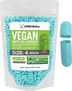 XPRS Nutra Boyutu 4 Boş Kapsüller - 500 Kont Küçük Boş Vegan Capsules - DIY Sebze Kapsülü - Tamamlanan Do-It- Your Veggie Pill Caps for Supplements (Aqua)