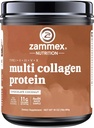Zammex Multi Collagen Protein Powder, Type I & III & V & X, Hydrolyzed Collagen Peptides for Women & Men, Υποστηρίζει τα μαλλιά και το δέρμα, Gut Health, 41 εξυπηρετούν, σοκολάτα
