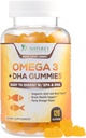 Omega 3 Fish Oil Gummies, Kalp Sağlıklı Omega 3 Gummy Supplement with High Abors DHA & EPA, Ekstra Güçlü Ortak & Beyin Desteği, Lezzetli Balık Yağı Doğası Vitamini - 120 Gummies