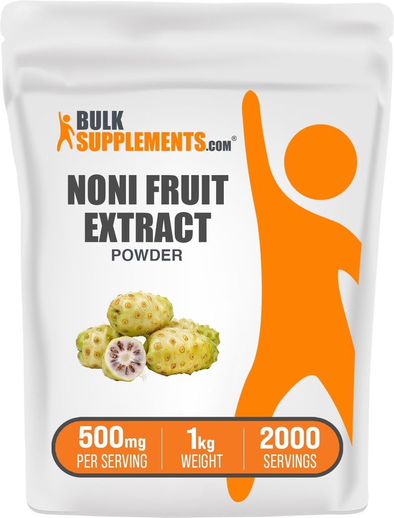 BulkSupplements.com Noni Fruit Extract Toz - Noni Fruit Supplement, Superfood Toz - Gluten Free, 500 mg per Service, 1 kg (2.2 lbs) (Pack of 1)