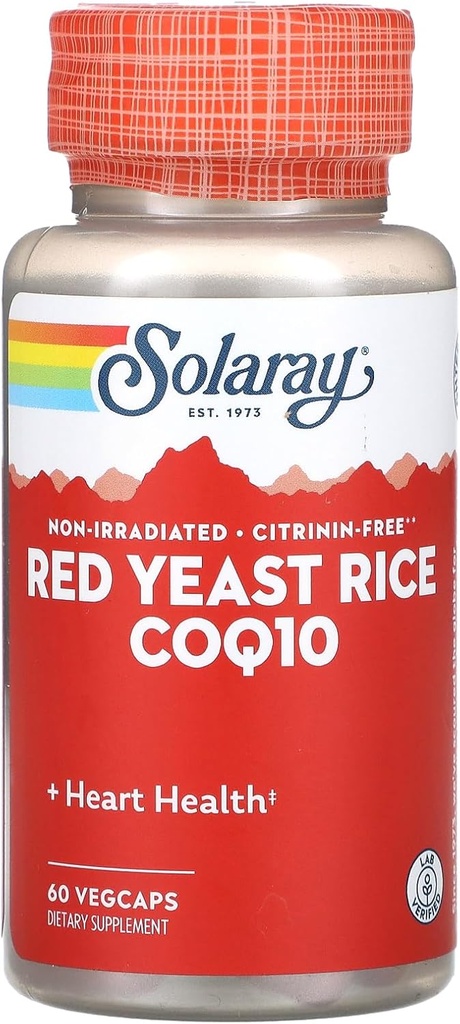 Solaray Red Yeast Rice Plus CoQ-10-60 Κάψουλες χορτοφάγων