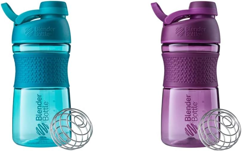 BlenderBottle 20Ounce SportMixer Shaker Şişeleri BlenderBall Wiresk, Plant ve Teal