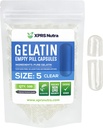 XPRS Nutra Size 5 Empty Capsules - 500 Count Very Small Clear Empty Gelatin Capsules - Pills DIY Capsule Filling - Fillable Pill Gel Caps for Do-It-Yourself Vitamin Supplements