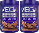Vega Protein Made Simple, Dark Chocolate - Stevia Free Vegan Protein Powder, Plant Based, Healthy, Gluten Free, Pea Protein for Women and Men, 9,6 oz (Packing May Vary) (Pack of 2)