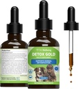 Pet Wellence Detox Gold for Dogs - Gentle Detoxification & Elimination Support, Immune System Care, Nettle, Butle, Burdock Kök - Veterinarian-Formated Herbal Supplement 2 oz (59 ml)