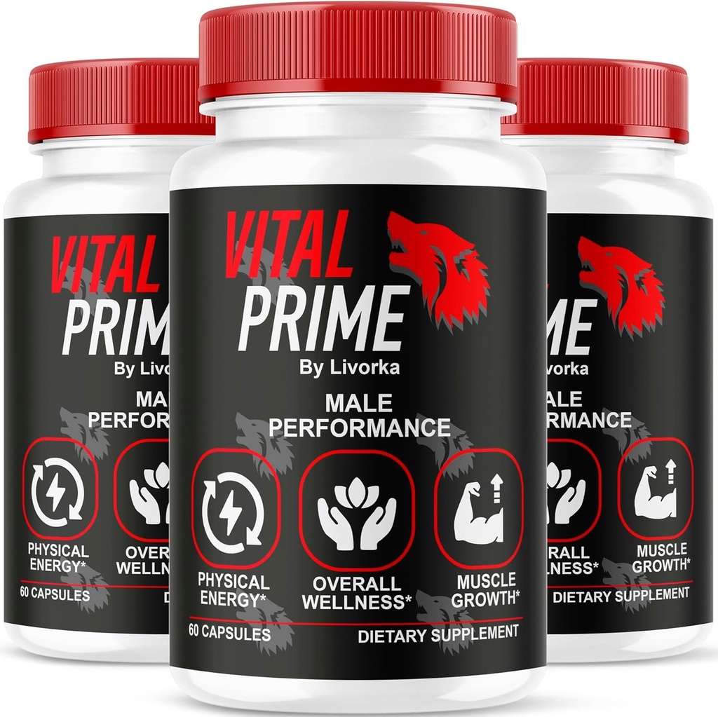 LIVORKA Vital Prime for Men, Advanced Formula, Dietary Supplement Support Capsules for 3 Ay, 3 Aylık Paket,