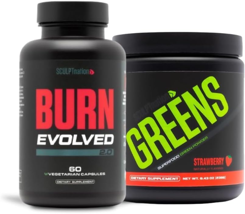 Sculpt Nation by V Shred Burn 2.0 and Premium Greens Strawberry Sche