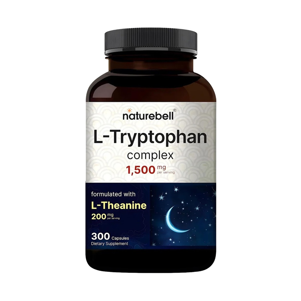 NatureBell L Tryptophan 1300mg με L Theanine 200mg, 300 κάψουλες 