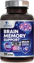Beyin Memory Supplement Pills - Concentration için 3X Strength Nootropics, Clarity & Focus Support - Bacopa, Phosphatidylserine & DMAE, Beyin (28) - 120 Capsules