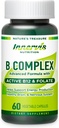Bioactive B Complex με ενεργό B12 & Folate – Υποστηρίζει την ενέργεια, τον εγκέφαλο και τα νεύρα υγεία, 60 κάψουλες Vegan