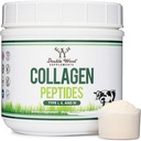 Collagen Peptides Powder - Hydrolyzed Collagen, Keto Safe - 16.08oz - Multi Type 1, 2, και 3 (Grass Fed Bovine Source)(Colageno Hidrolizado) Συμπληρώματα κολλαγόνου για γυναίκες και άνδρες με διπλό ξύλο