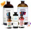 LIQUIDHEALTH Ultimate Bariatric Liquid Vitamin Supplement Bundle - Καθημερινή Βαριατρική Πολυβιταμίνη με σίδηρο, ασβέστιο, μαγνήσιο, Vegan Vitamin D3 & Organic B12 - Βαριατρική Χειρουργική πρέπει να έχει, ΗΠΑ