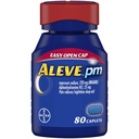 Aleve PM Caplets, Fast Acting Sleep Aid and Pain Relief for Headaches, Kas Aches, Non-Habit 220 mg Naproxen sodyum ve 25 mg Diphenhydramine HCl Capsules, 80 sayı