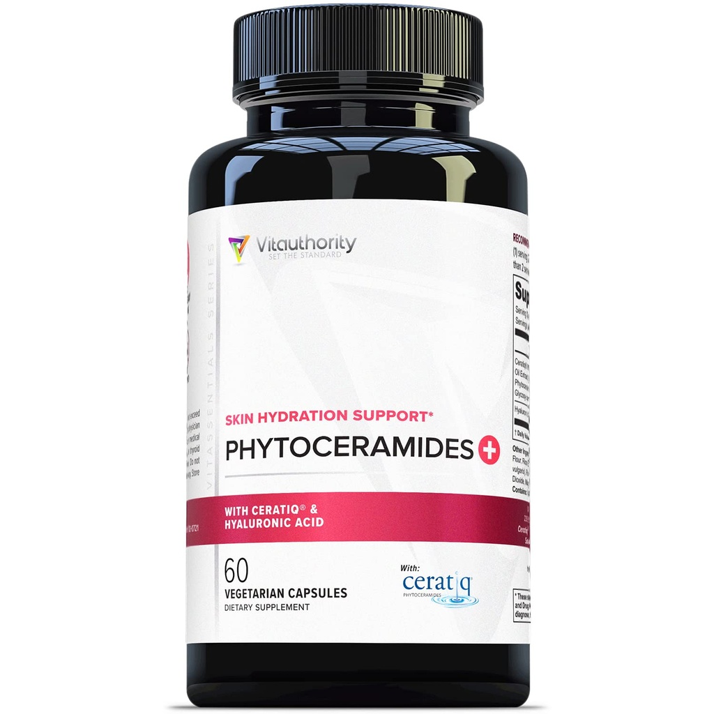 Anti Aging Phytoceramids Supplement - Klinik olarak Proven Ceratiq Ceramids with Hyaluronic Acid 700 mg - Skin Barrier Tamir Itchy Kuru Skin Supplement for Women