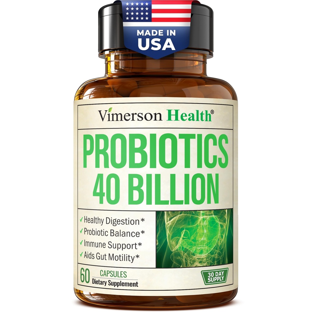 Prebiyotiks ile Kadınlar ve Erkekler için Probiyotikler - Digestive Health, Gut Health & Immune Support Supplement - Lactobacillus Acidofilius Probiyotik - Vegetarian, Soy & Dairy Free