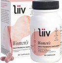 LiiV Probiyotiks Premium Women's Probiyotik (60 Caps) Support Digestive Health Vaginal pH Denge & UT Support 3in-1 Daily S boulardii Probiyotik