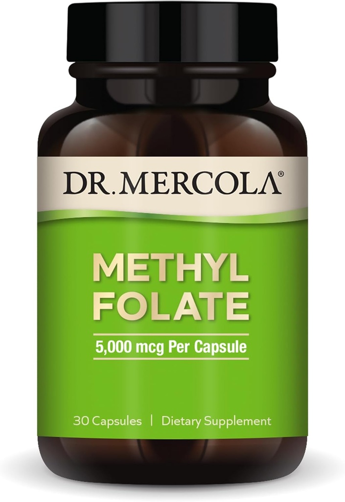 Dr. Mercola Metil - Destekler Detoxification & Hücre Sağlığı - 5-MTHF Folate - Bio available Formula - 5 mg - 30 Capsules