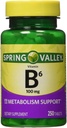 Spring Valley - B-6 (Pyridxine) 100 mg, 250 Tablet