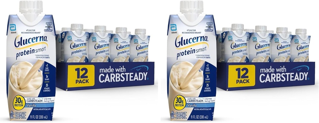 Glucerna - 30G, Vanilla, 12 κόμης (πακέτο του 2)