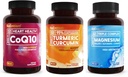 BioEmblem Triple Magnezyum Kompleksi ve Turmeric Curcumin Supplement ve CoQ10 BioPerine