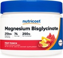Nutricost Magnezyum Bisglycinate Toz (Fruit Punch, 250 Grams) - Chelated Magnezyum Supplement