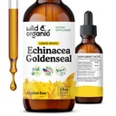 Wild & Organic Echinacea Goldenseal Liquid Drops - Immune Support Supplement w/Goldenseal Echinacea Root Extract - Vegan, Sugar & Alkol-Free Tincture - 2 fl ozzz