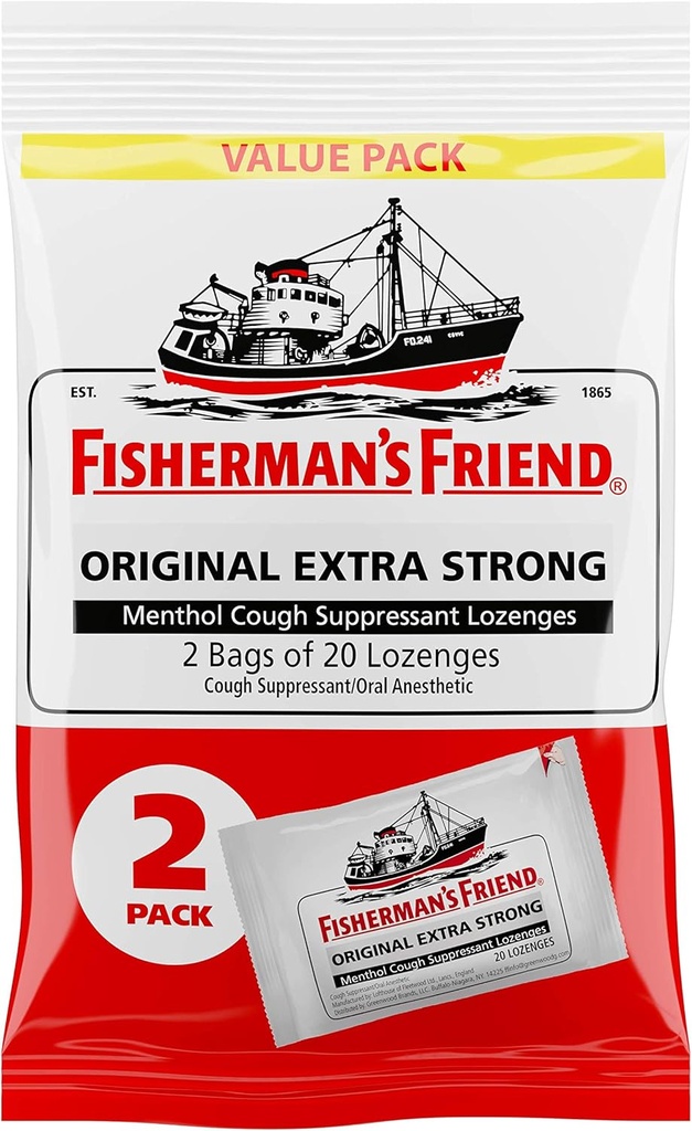 Fisherman's Friend Fishermans Drops 40ct, Original Extra Strong, 40 Count